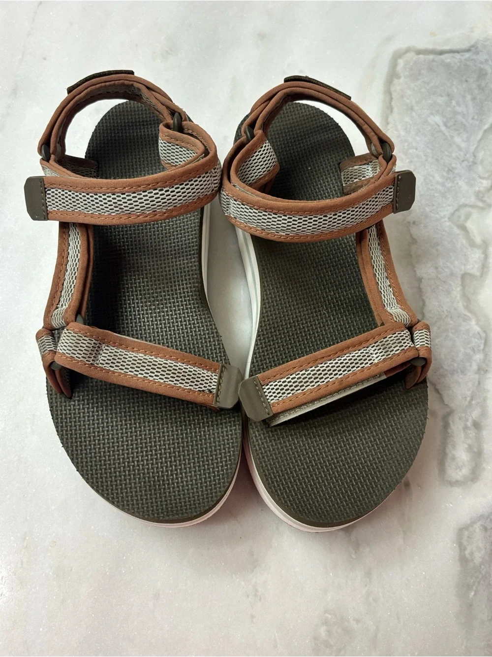 Teva Midform Universal Platform Sport Sandals Olive Brown Women’s Size 8